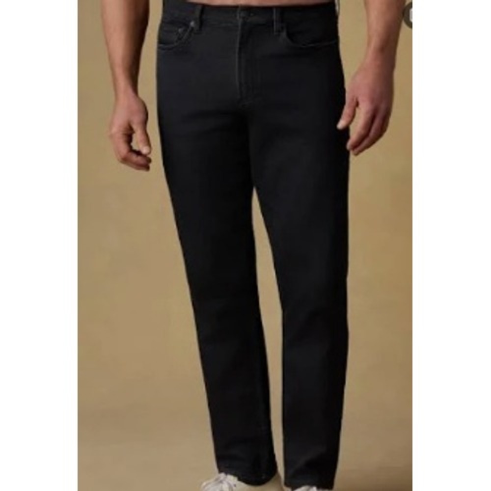 Faherty Brand Feel Good Denim Mens 36x32 Charcoal Black Organic Cotton Jeans